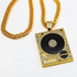 Generic Fantastic Phonograph Pendant 18K Gold-plated Rhinestone Necklace Hip-Hop Style Gentleman Necklace - Intl