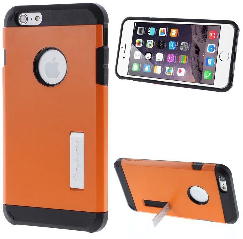 Tough Armor Case & Screen Protector for iPhone 6 Plus 5.5 – Black / Orange