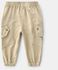 Toddler Boy's Pants Elastic Waist Solid Color Cargo Pants