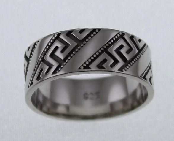 silver 925 black Stone Ring size 12