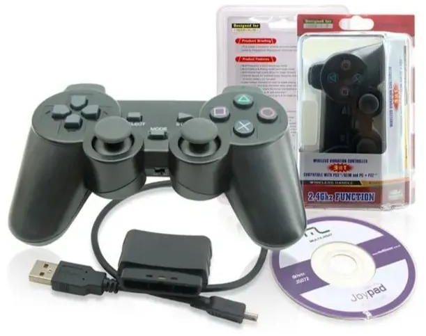 3 In 1 Wireless 2.4G Controller Gamepad Wireless Controller For PS2 PS3 PC/ Compatible Black M