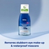 NIVEA Double Effect Waterproof Eye Make-Up Remover (125 ml), Daily Use Face Cleanser for Make-Up and Mascara with Cornflower Extract and Biotin