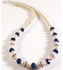 A Beautiful Necklace Of Off White And Blue Beads