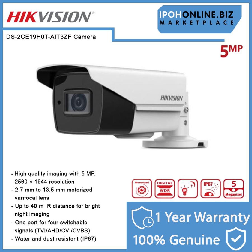 Hikvision 5MP Motorized Varifocal CCTV Outdoor Bullet Color Camera