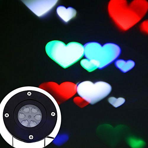 Generic 110 - 240V 4W LED Waterproof Heart Light - Black