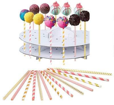 Straw, Lollipop Sticks, 100 Pcs Straws Colorful Cake Pops Making Tools for Cake Pop DIY Homemade Fruit Candy Chocolate Lollipop