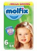 Molfix Diapers XL Size 6 - 64 Diapers