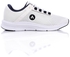 Air Walk Self Pattern Lace Up Canavas Sneakers - White & Navy Blue