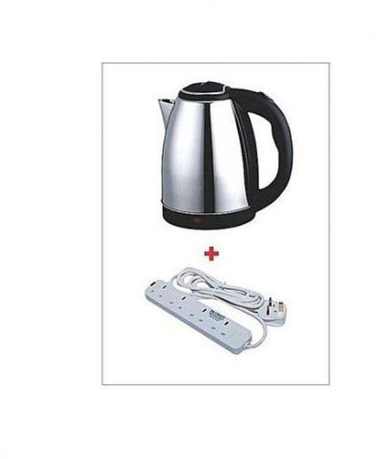 Scarlet Electric Kettle 2L - Silver+Free 4 Way Extension.