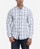 Frame Chest Pockets Full Sleeves Shirt -Grey & White