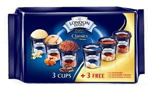 London Dairy Ice Cream Cup 125 ml 3+3