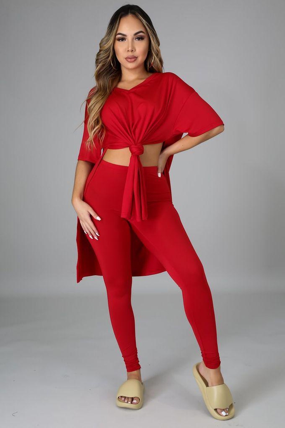 Lilian Red Two Piece Set