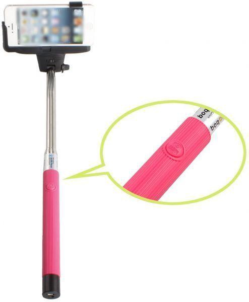 Dimax Handheld Wireless Bluetooth Shutter Selfie Monopod Stick & Holder for Samsung smartphone -Pink