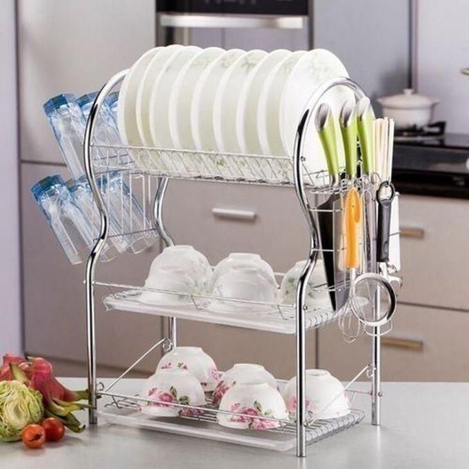 Generic 3 Layer Stainless Steel Dish Drainer Drying Rack