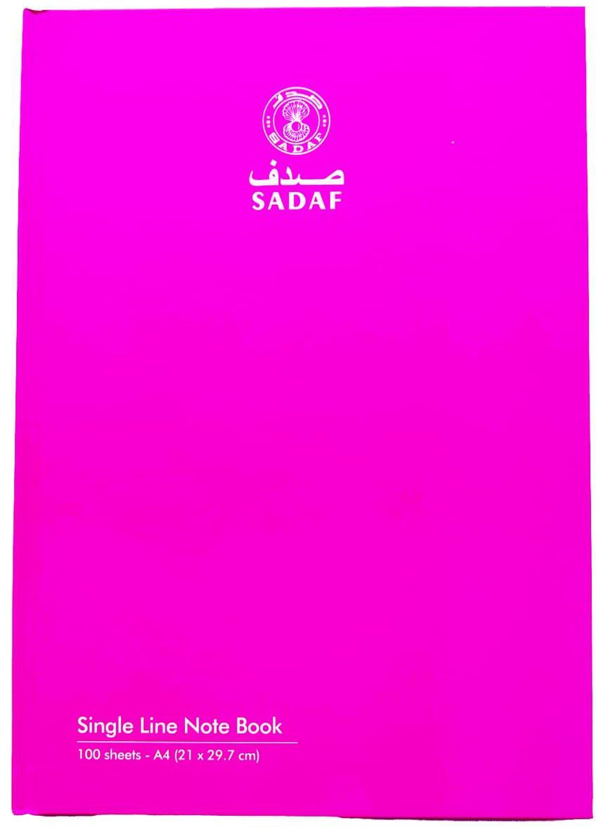 SINGLE LINE HARD COVER NOTE BOOK 100 SHEET A4 SIZE 21X29.7 CM  MAGENTHA