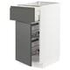 METOD / MAXIMERA Base cab w wire basket/drawer/door, white/Voxtorp dark grey, 40x60 cm - IKEA