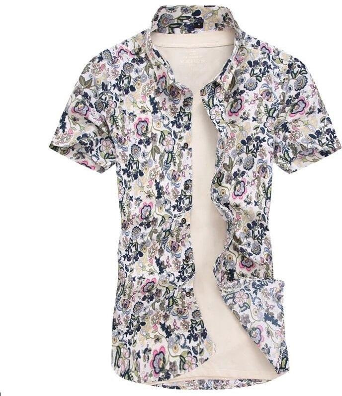 Kemeja Batik Men's Casual Summer Floral Shirt Code-12 - 7 Sizes