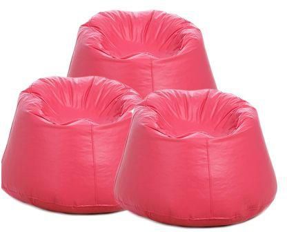 Art Home Leather Bean Bag Set - 3 Pcs – Pink