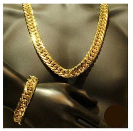 6mm/60cm Men's Copper Chunky Chain Necklace & Hand Chain-Gold