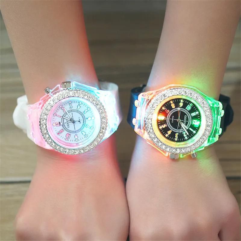 Watches Electronic Colorful Light  Birthday kids Gift Clock Fashion Children's Watches
