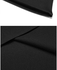 ACEVOG Casual Flare Sleeve O Neck Solid Loose 3/4 Sleeve Chiffon Blouse Tops-Black