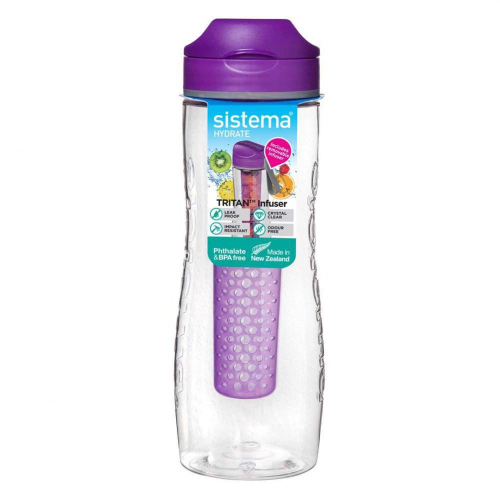 Sistema 800ml Tritan Infuser Bottle - Purple