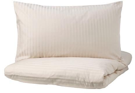 NATTJASMIN Quilt cover and pillowcase, light beige