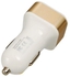 Square Shape Mini Dual USB 5V 1A 2A Car Charger for mobile, iPad & tablet- Gold