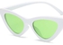 Fashion Retro Women Cat Eye Sunglasses Vintage Shades White Fram Green Lens