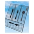 Drawer Organizer For Forks And Spoons, Stainless Steel, Black.