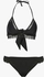 Black Lace Trim Triangle Bikini Set