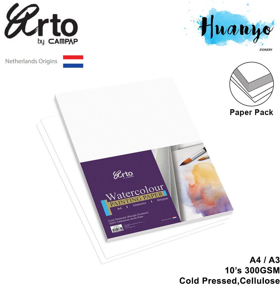 Arto Netherlands Watercolour Painting Paper A4/A3 - 300gsm/10pcs Pack