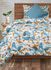 Comforter Set King Size All Season Everyday Use Bedding Set 100% Cotton 5 Pieces 1 Comforter 2 Pillow Covers 2 Cushion Covers Blue/White/Brown