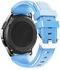 سوار ساعة بديل من السيليكون بتصميم رياضي لساعة سامسونج جير S3 فرونتير/S3 كلاسيك أزرق