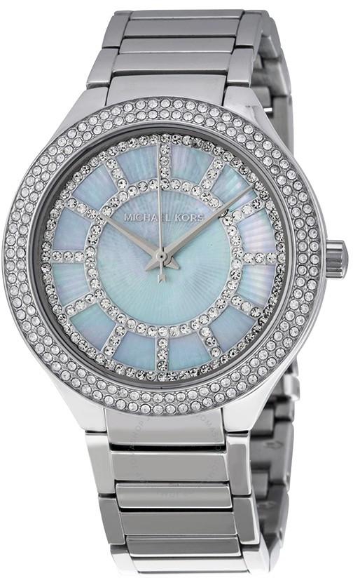 Michael Kors Women's Mother of Pearl Dial Silver Stainless Steel Watch