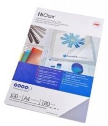 GBC PVC HiClear Binding Cover, Transparent, 180Mic, A4, [Pack of 100]