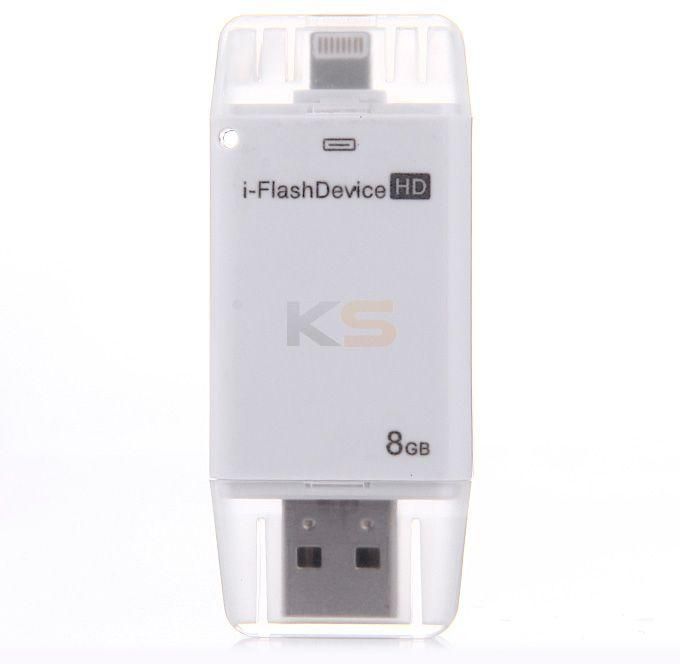 i-Flash HD Drive 8GB USB + 8-pin Port Flash Drive Memory Stick for iPad iPod iPhone 5s iPhone 6
