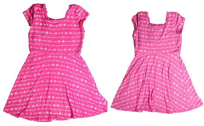 Line Patterned Dress | Pink