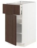 METOD / MAXIMERA Base cabinet with drawer/door, white/Sinarp brown, 40x60 cm - IKEA