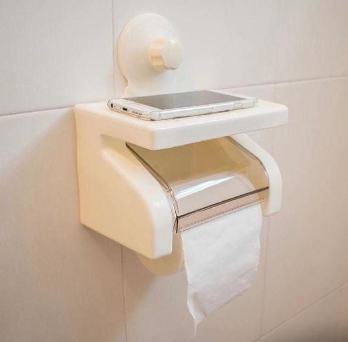 Tissue Toilet Roll Paper Holder With Phone Holder