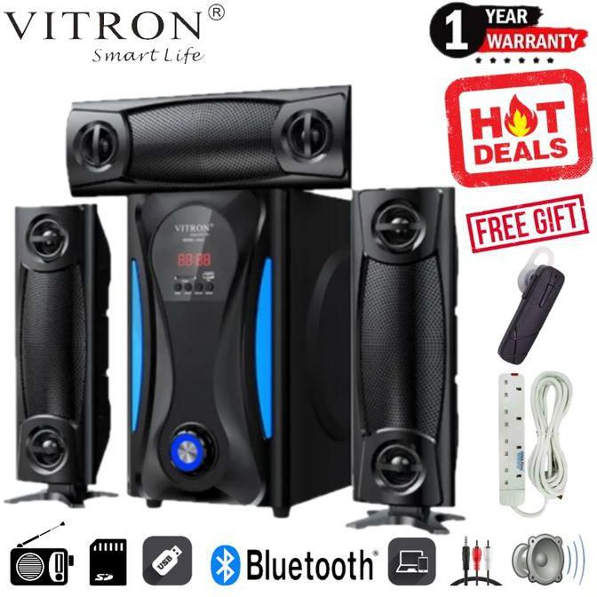 Vitron 3.1CH SUBWOOFER SYSTEM BT/FM/SD/USB AC/DC 10,000W + FREE 4 WAY EXT+BT