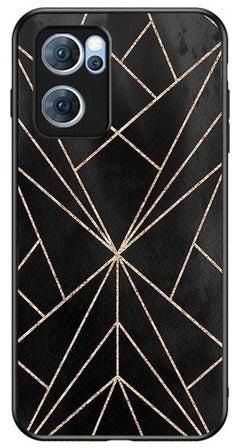Protective Case Cover for Oppo Reno7 5G Dwater Colours Black/Gold