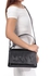 DKNY R461540602-009 Debossed Logo Flap Crossbody Bag for Women - Black