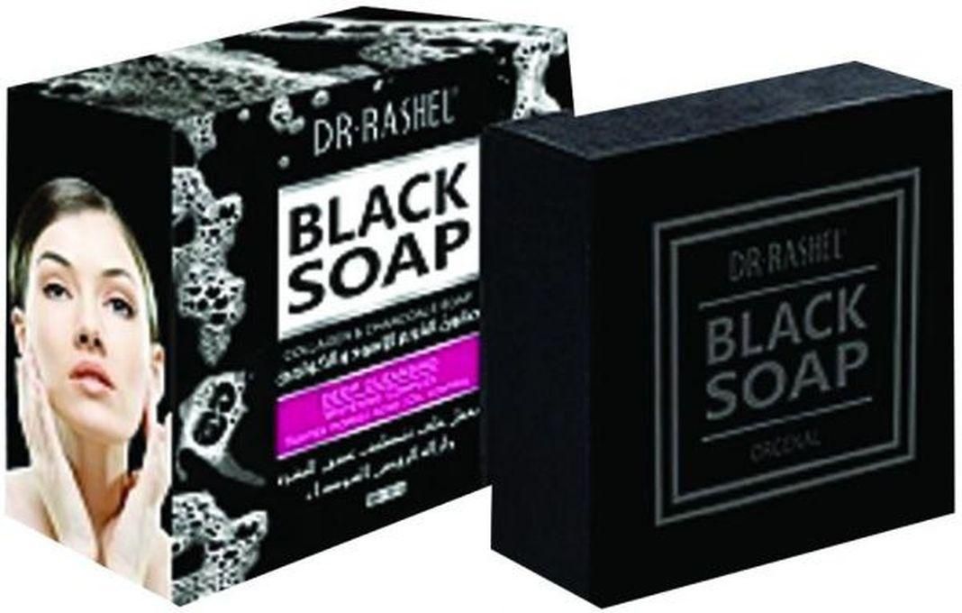 Dr. Rashel Black Soap With Collagen, Charcoal For Oil Control, Acne Treatment, DeepCleansing, Pores Tightening