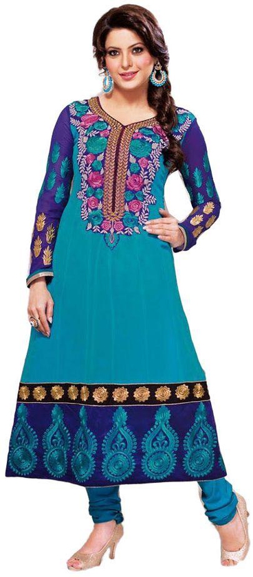Nargis Semi Stiched Anarkali Suit for women, Blue, NRG5011