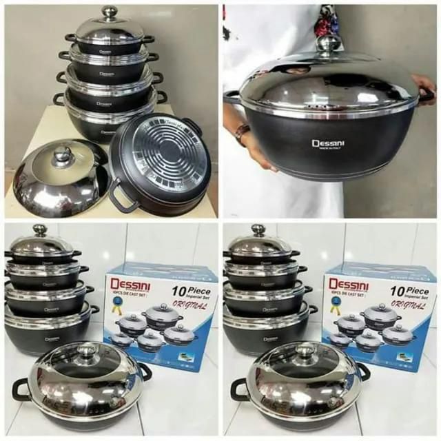 Dessini Non-Stick Cookware Set - 10pcs kitchen accessesories .Multipurpose use for home, kitchen or restaurant.Comfortable soft-touch handles stay cool during use.Nonstick coating,