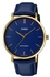 ساعة يد بعقارب وسوار من الجلد طراز MT- 01GL-1B2UDF - قياس 52 مم - لون أزرق للرجال