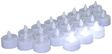 روزي مومنت مجموعة شموع LED من 24 قطعة، ابيض، ارتفاع 5 × عرض 4 × عمق 5 سم، DZ-024-WW