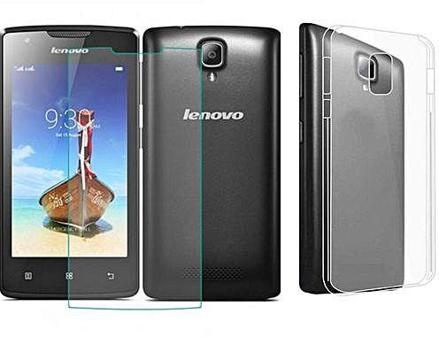 Generic Tempered Glass Screen Protector for Lenovo A1000 - with back case Transparent