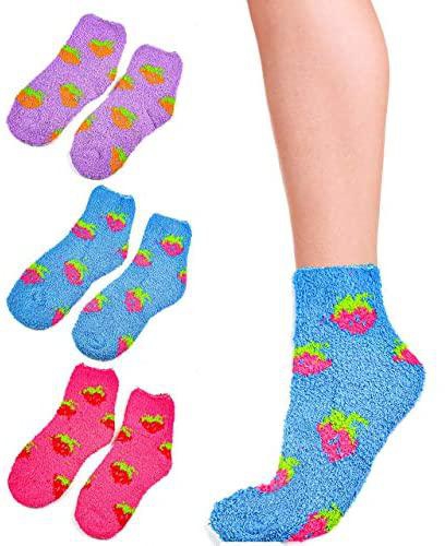 (Pack of 3) Women towel socks non slip fluffy super cute cozy comfy Socks